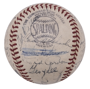 1949 All-Star Team Signed Baseball with 30 Signatures Including Jackie Robinson, Joe DiMaggio, & Ted Williams (Beckett)